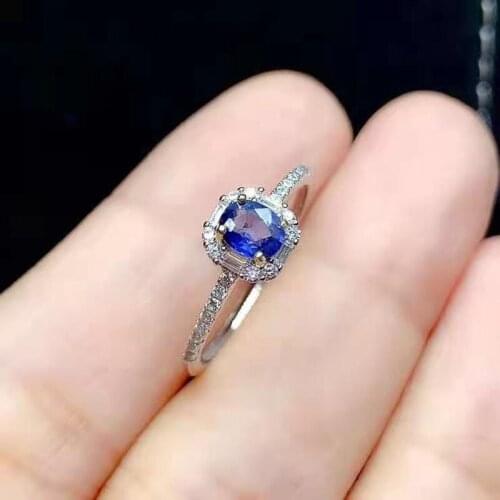 Natural High-quality Sapphire Ring S925 Sterling Silver Fine Fashion Charming Jewelry for Women Free Shipping MeibaPJFS