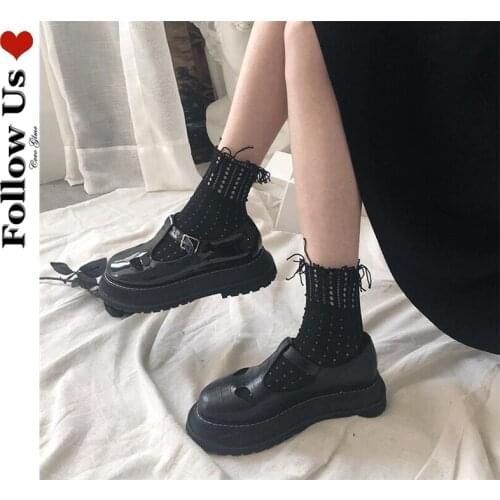 Harajuku Tassel Socks Female Summer Gothic Black Hollow Stretch Girl Fishnet Stockings Lolita Loli Breathable Calf Socks Woman