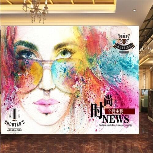 Nostalgic Watercolor Trend Beauty 3D Mural Wallpapers for Clothing Store Makeup Shop Barber Shop Industrial Decor Wall Paper 3D