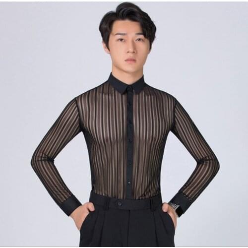2021 New Man dance Summer shirt Latin dance costumse latin dance tops for men latin dancing jackets S-3XL