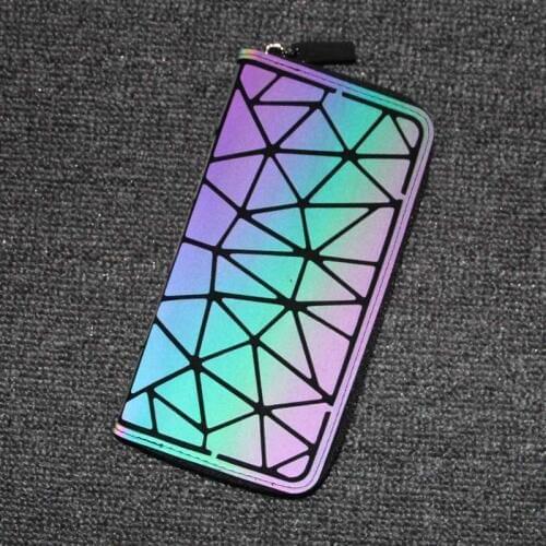 2021 New Luminous Wallets Bag Women Long Clutch Wallet Geometric Female Long Purse Wallet Card Holder Women Purses carteira