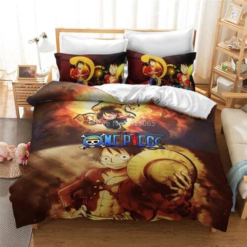 New Products 3D Bedding Set ONE PIECE Monkey D. Luffy Printed Duvet Cover Set Pillowcase Home Textile Twin Full Queen King Size