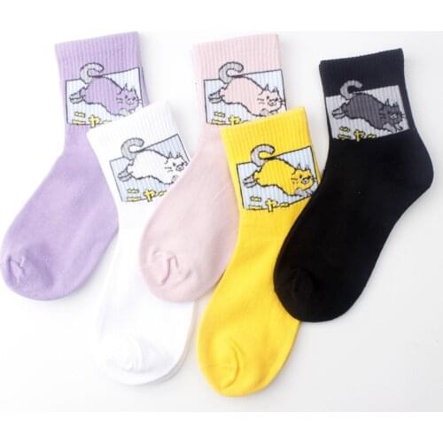 New Spring Colored Cartoon Animal Short Socks Women Kawaii Dinosaur Cute Harajuku Korean Style Low Printed Funny Socks Patterned