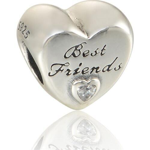 New 925 Sterling Silver Friends True Friendships Charm Beads Fit Silver Charm Bracelets For Women & Men Jewelry