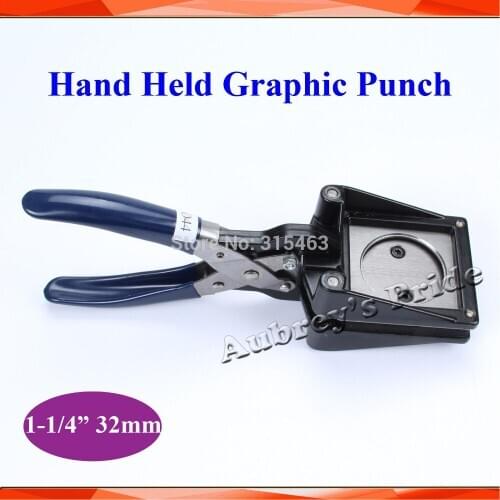 NEW Hand Held Manual Round 1-1/4inch 32mm Actual Cutting 44MM Paper Graphic Punch Die Cutter for Pro Button Maker