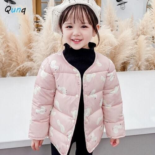 Toddler Girls Coat Cotton-Padded Warm Fall Winter Kids Jackets for 2 3 4 5 6 7 8 Year Girl Casual Cute Children Tops Outerwear