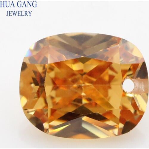 Single Hole AAAAA Baguette Shape Champagne Cubic Zirconia Stone For Jewelry Making 4x6~10x14mm High Quality CZ