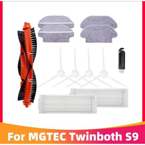Main Side Brush Hepa Filter Mop Rag Cloth Replacement Parts for MGTEC Twinboth S9 (엠지텍 트윈보스 S9) Robot Vacuum Cleaner Accessories