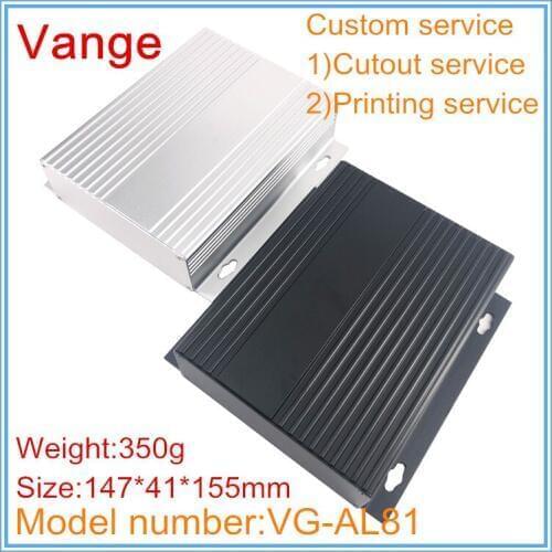 1pcs/lot wall mount project enclosure 147*41*155mm 6063-T5 aluminum split junction boxes diy for signal launcher product