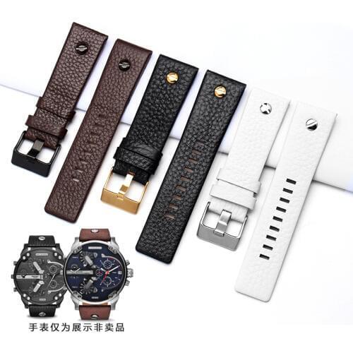 New Fashion Leather Watchband with rivet Watch Strap Belt Bracelet for diesel DZ7313 DZ7333 7322 7257 4318 7348 7334 Replacement