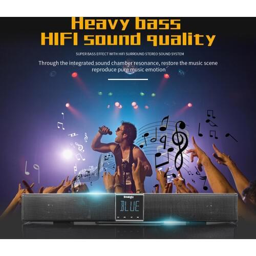 SoundBar 20W Bass Subwoofer Bluetooth Speaker Music Box Wireless Portable Speaker With Remote Control LCD Display Home/Theater