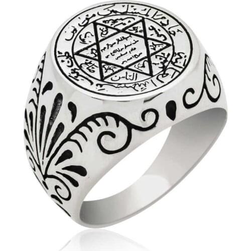 Tevuli 925 Sterling Silver Solomon Seal Male Ring