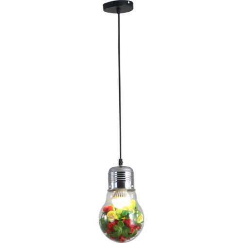Green Plant Decorative Pendant Light Creative Restaurant Music Bar Colored Bulbs Pendant Lamps Cafe KTV Club Glass Hanging Light