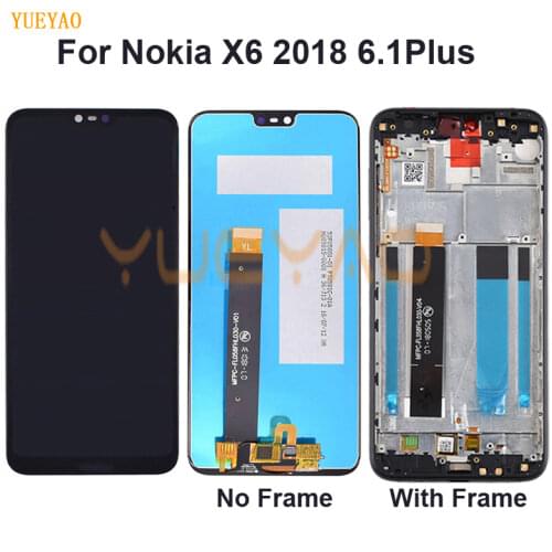 For Nokia 6.1 Plus LCD With Frame, For Nokia X6 LCD Display Touch Screen Digitizer Assembly With Frame For Nokia 6.1 2018 LCD