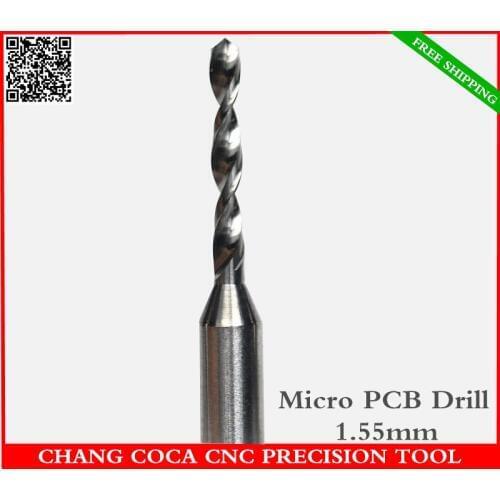 1.55mm,Freeshipping CNC computer machine solid carbide micro Drill bit,Printed Circuit Board Drill Bit,SMT,plastic and copper
