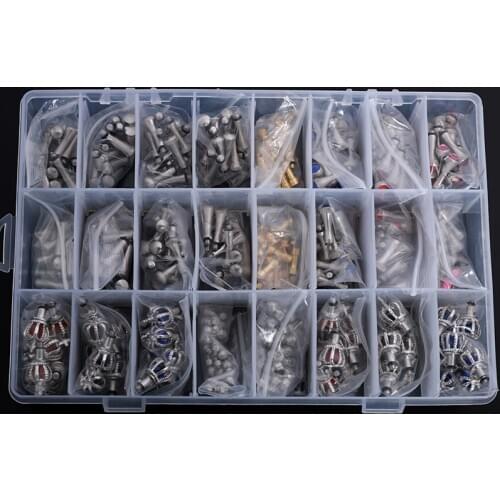 1 box 360pcs Scissor Removable Finger Rest Scissors Tang Tail Nail & sliencer Hairstyling Tool Salon Parts Scissor Repair Kits