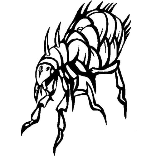 10.3CM*14.6CM Cartoon Bug Original Delicate Vinyl Decal Cool Car Sticker Black/Silver C19-0838