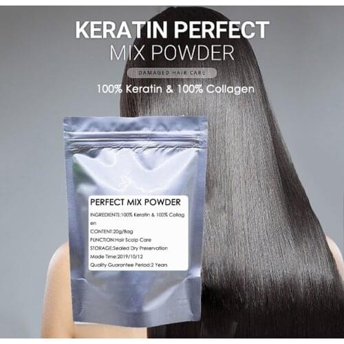 100% Collagen and 100% Keratin Prefect Mix Powder Vitamins Hair Roots Protein Treatment Natural Hair Product Hair Mask 20g