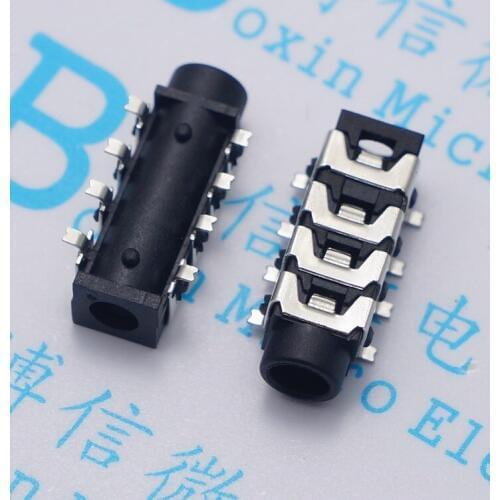 100Pcs Pj-313E 3.5Mm Aperture Eight-Foot Patch Headphone Socket Four Sections 3.5Mm Audio Socket