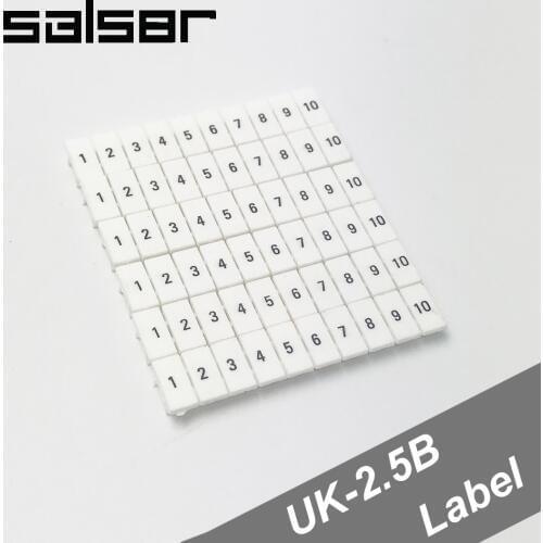 100PCS) Connector Label Lettering Sign Suit for Universal Terminal Blocks UK-2.5B/ UK-5N Barrier Screw Type ZB6