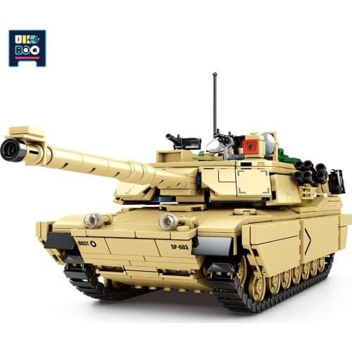 1052PCS Military M1A2 Main Battle Tank Building Blocks WW2 Army Model City Armored Car Soldiers Bricks Toys For Children