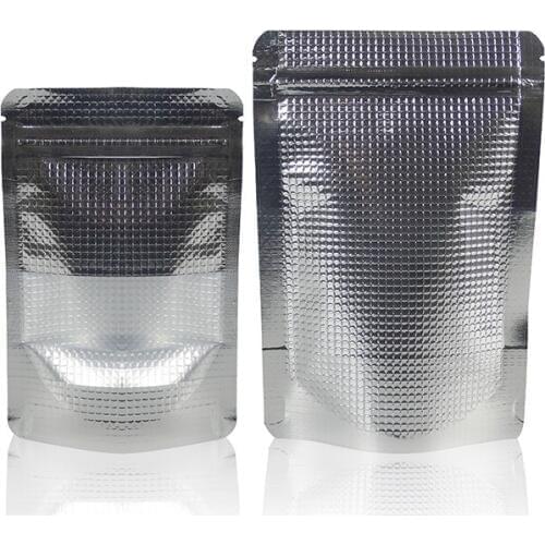 1200pcs/lot 14x20cm silver Stand Up Aluminum Foil Lines With Clear Window Zipper Top Pack Bag Coffee Storage Valve Package Bag