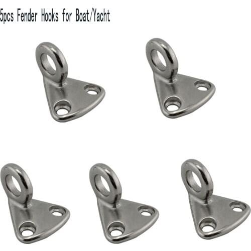 5pcs High Polished Stainless Steel 316 Mini Marine Clothes Eye Type Boat Deck Fender Hook