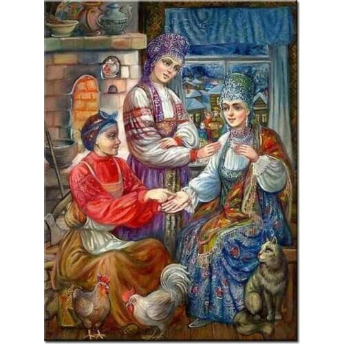 5d Diamond Painting Russian women Cross Stitch Diamond Embroidery Full Drill Display Diamond Mosaic classical Folk Art YG2514