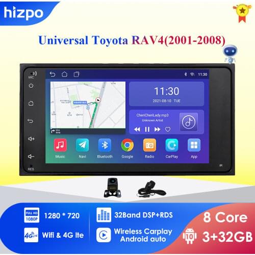 2+16 2Din android Car Radio Multimedia Player For Toyota Corolla old RAV4 Prado Vios Hilux Terios Vitz Avanza Land 4Runner 2 din