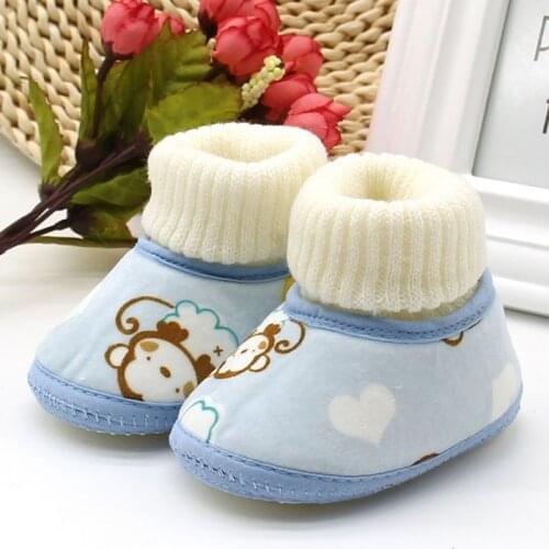 0-18Months Winter First Walkers Baby Ankle Snow Boots Fleece Shoes Winter Baby Boots Infants Warm Fur Wool Booties