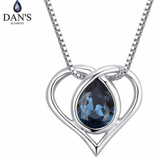 DANS Element Brand 5 Colors Real Copper Fashion Water Drop Tassel Pendant Necklace for Women Valentine Gift 134606