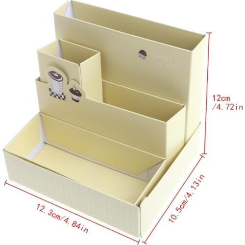 Paper Board Storage Box Desk Decor Stationery Makeup Cosmetic Case Organizer DIY