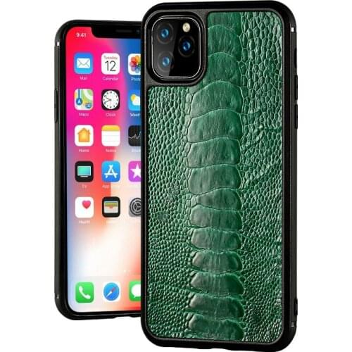 100% Genuine Real Ostrich Feet Skin Leather 360 Full Case For Apple iPhone 12 Pro Max 11 12Mini X XS XR 7 8 Plus Armor Cover