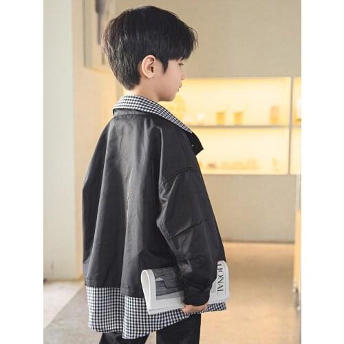 Childrens Clothing Spring Clothing 2021 Spring and Autumn New Handsome Boys' Coat Trendy Medium and Large Boys
