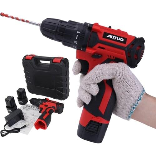 12/18/21V Cordless Drill Electric Screwdriver Mini Wireless Power Driver DC Lithium-Ion Battery 3/8'' Electric Drill Power Tools
