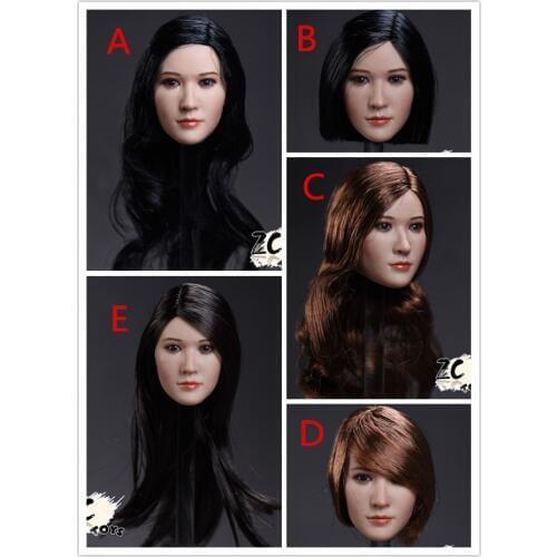 [ESTARTEK] ZCTOYS T-06 1/6 Asian Female Head Sculpt Props for 12inch Collectible Action Figures DIY