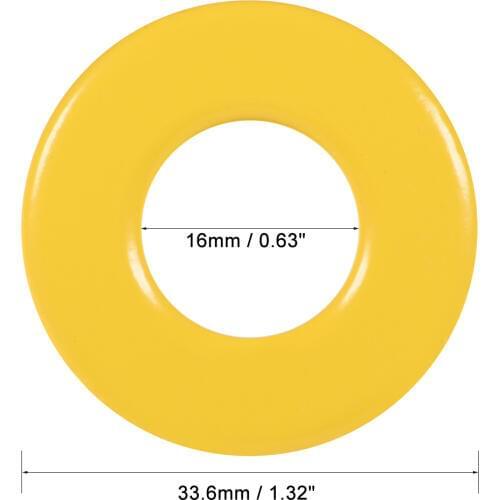 Uxcell 16 x 33.6 x 11.3mm Ferrite Ring Iron Powder Toroid Cores Yellow White