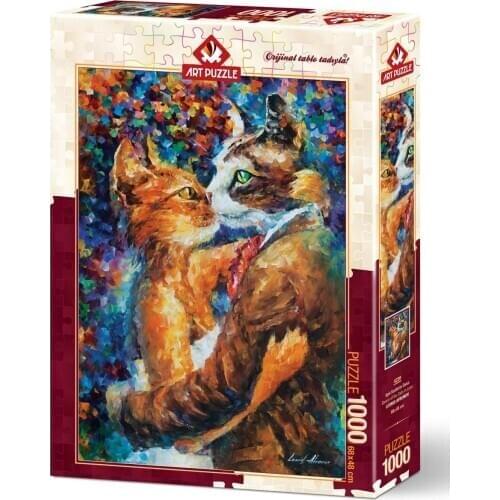 Art Puzzle Of Cats In Love Dance 1000 Piece Jigsaw Puzzle