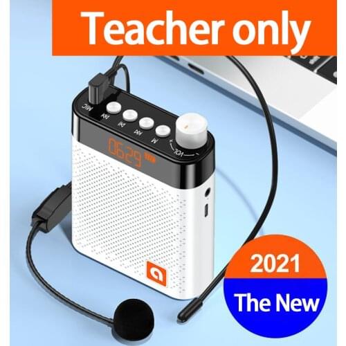K6 Bluetooth FM Radio Loudspeaker Microphone Voice Amplifier Booster Megaphone Speaker For Teaching Tour Guide Sales