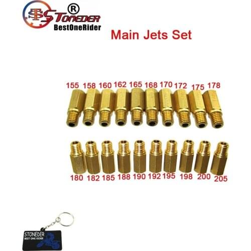 STONEDER 5mm x 0.8 Carburetor Main Jet Set #155 - #205 For Keihin 99101-357 PWK PE OKO KOSO Carb