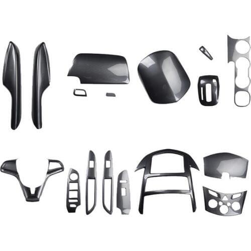 Carbon Fiber Style 17pcs/set Car Interior Mouldings Trim For Chevrolet Trax 2014 2015 2016 2017 Car Armrest Gear Shift Stickers