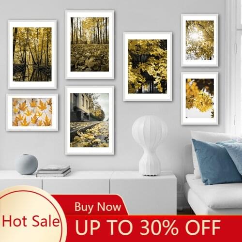 Canvas Painting Nordic Style Prints Leaves Maple Tree Forest Natural Scenery Wall Art Poster Modular Pictures Home Decor