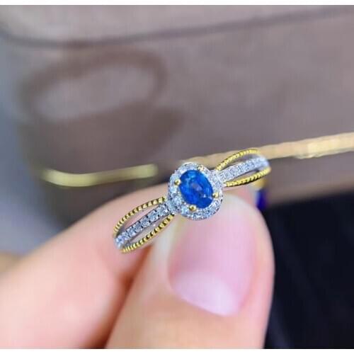 100% Natural and Real Natural And Real Sapphire Ring 925 sterling silver Fine jewelry Sapphire Ring