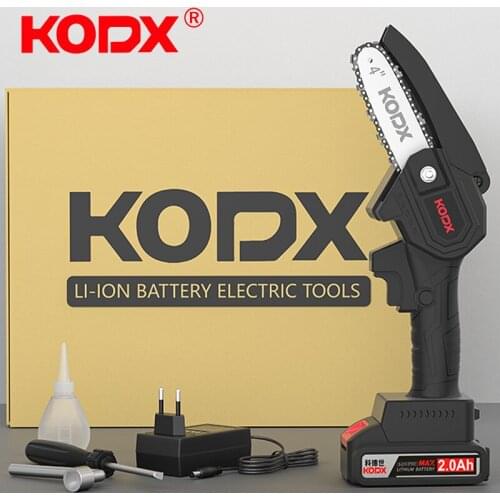 1080W 4 Inch 21V Mini Electric Chain Saw With 2PC Battery Woodworking Pruning One-handed Garden Tool Rechargeable EU Plug