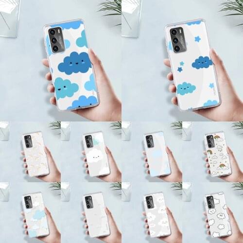 Cartoon clouds Phone Case Transparent For Huawei 8 7 6 5 4 3 2 pro SE i E Soft TPU Clear Mobile Bags Coque shell funda cover
