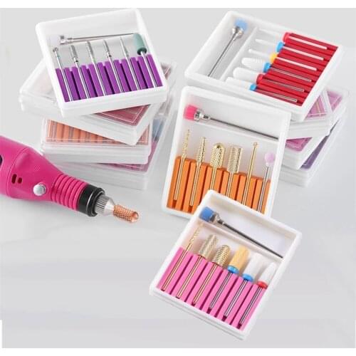 7PCS Milling Cutter For Manicure Set Nail Drill Bits Brush Mill Manicure Machine Accessories Pedicure Tools Removing Gel Varnish