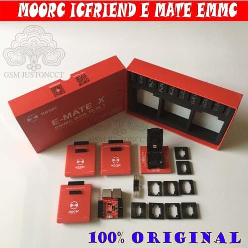 New MOORC High speed E-MATE X E MATE BOX EMATE EMMC BGA 13in 1 for 100 136 168 153 169 162 186 221 529 254 easy jtag plus