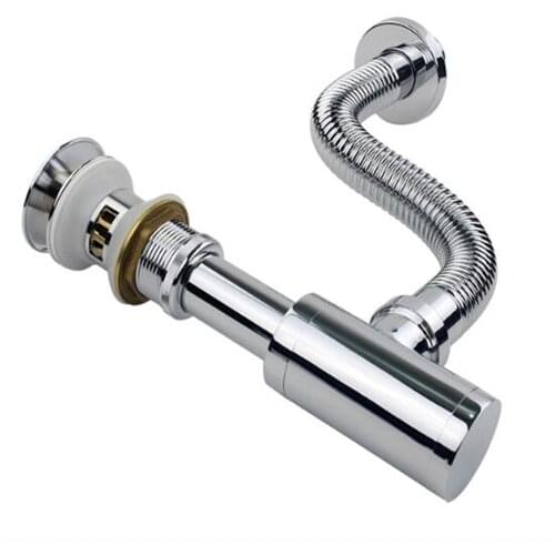 Full Copper Anti-blocking And Deodorant Water Drainer Set Hand Wash Basin Bounce Table Upper Wall Row Basket Drain