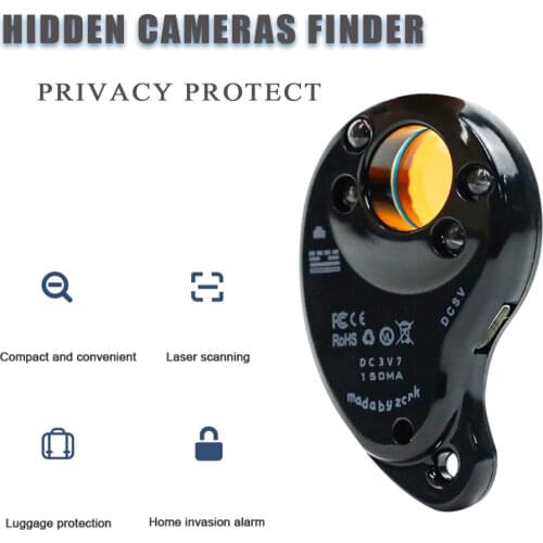 Portable Wireless Anti-Spy Detector Camera Laser Detector Cameras Finder Privacy Protect Home Security Device with Four IR Light