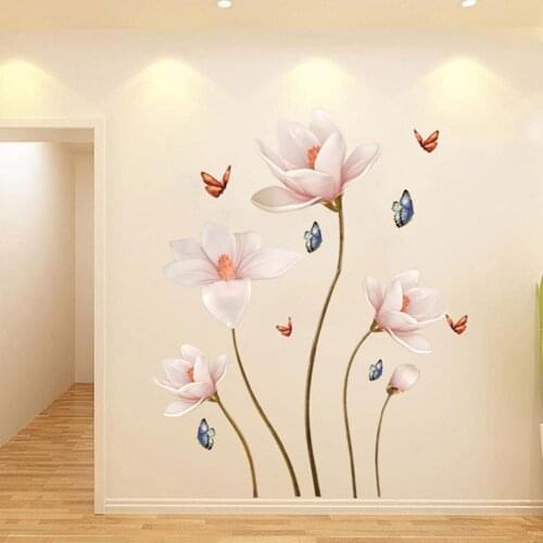PVC Removable 3D Flower Wall Sticker Living Room Bedroom Home Decor